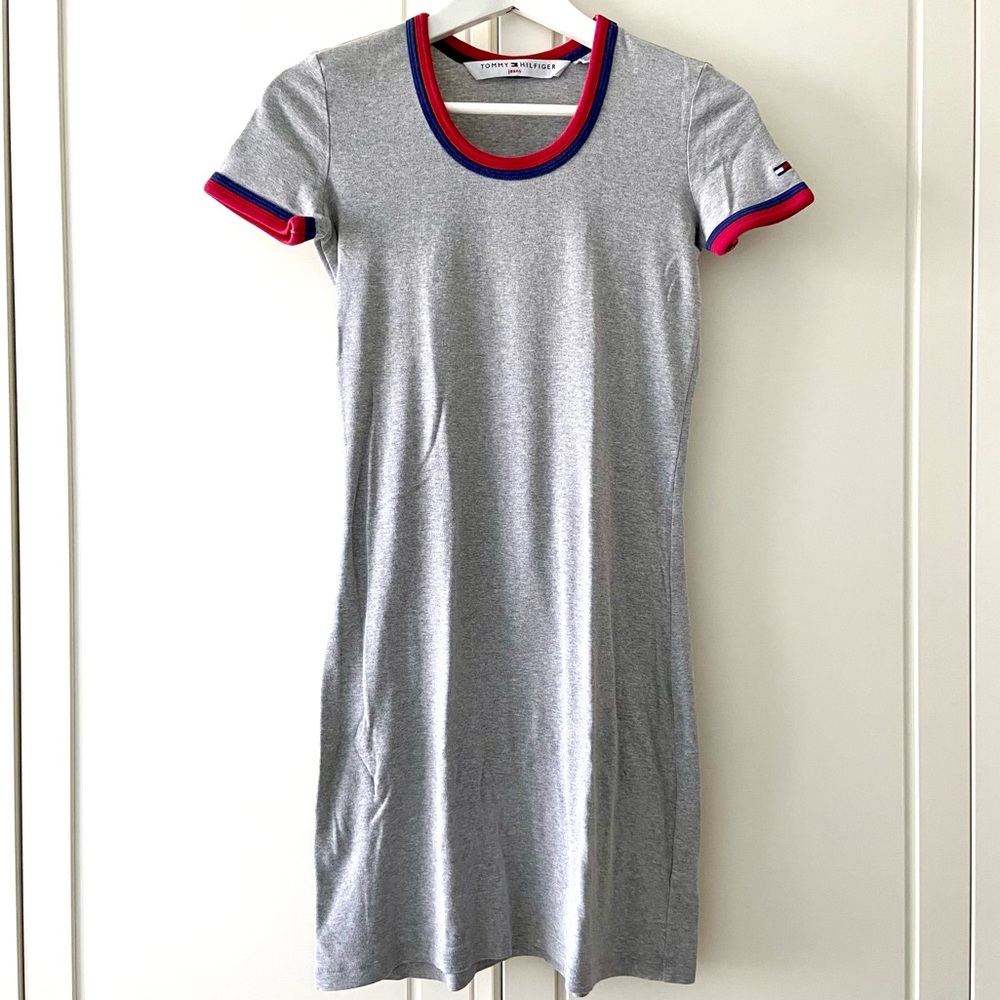 Tommy Hilfiger Grey Cotton Bodycon Dress